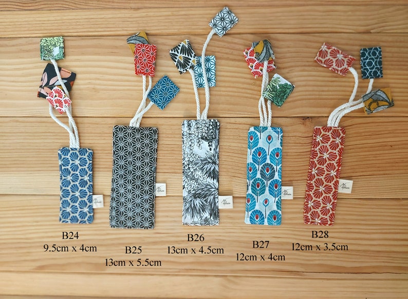 Bookmark, cotton bookmark, handmade bookmark, unique bookmark, floral bookmark, cotton fabric bookmark, gift for readers, gift for teacher image 7