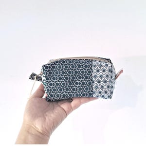 Borsa cosmetica fatta a mano, pochette cosmetica in cotone, pochette rettangolare, pochette per il trucco patchwork, pochette per il trucco, borsa cosmetica fatta a mano, borsa patchwork