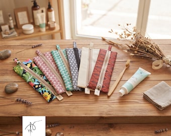Toothbrush Pouch, Toothpaste Pouch, Travel Pouch, Waterproof Toothbrush Holder, Cotton Toothbrush Case, Eco Travel Bag