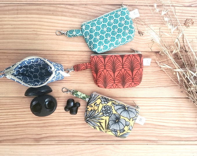 Earpods case, cotton earbuds case, earbuds travel case, airpods case,key chain earbuds case, coin purse, keychain purse, airpods carrier