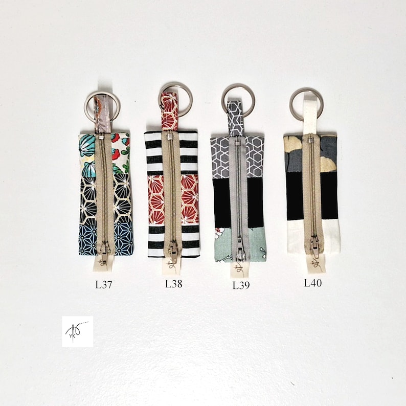 Handmade Cotton Lipstick Keychain Pouch: Lip Balm pouch, lipstick pouch, USB holder, Coin Purse, Bag charm pouch, YK image 10