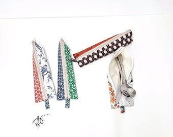 Cotton Cutlery Pouch for Picnic | Handmade Utensil Holder Bag for Travel