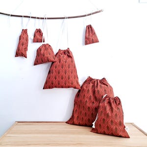 Sacs à cordon, sac cadeau en coton, sac à feuilles moderne, sac cadeau de Noël, sac à cordon, sacs cadeaux, emballage cadeau réutilisable, sac en vrac, sac pour aliments