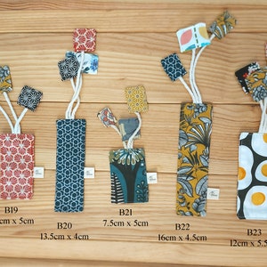 Bookmark, cotton bookmark, handmade bookmark, unique bookmark, floral bookmark, cotton fabric bookmark, gift for readers, gift for teacher image 6