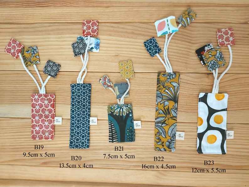 Bookmark, cotton bookmark, handmade bookmark, unique bookmark, floral bookmark, cotton fabric bookmark, gift for readers, gift for teacher image 6