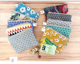 Porte Monnaie /Cotton coin purse / Handmade cotton patchwork Credit Card holder purse / mini pouch small coin purse / YKmade
