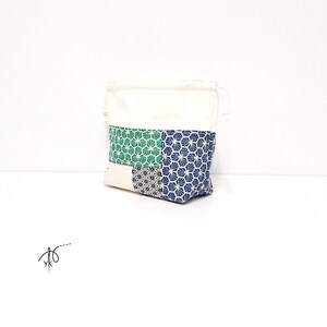 Handgemachte Patchwork Baumwolle Kordelzugbeutel, Kleine Kosmetiktasche Bild 4