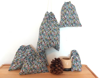 Handgemaakte katoenen cadeautas met trekkoord: herbruikbare bedankzakje, cadeauverpakking, bulkzakje