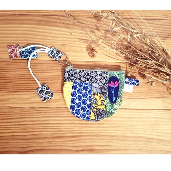 Monedero de patchwork hecho a mano: Monedero bohemio de algodón