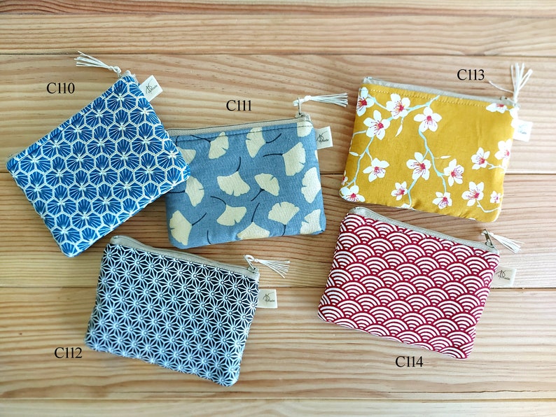 Porte Monnaie /Monedero de algodón / Patchwork de algodón hecho a mano Monedero titular de la tarjeta de crédito / mini bolsa monedero pequeño / YKmade imagen 4