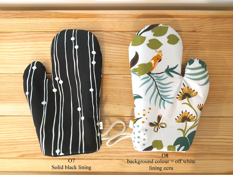 Gants de four, Oven mitt, floral Oven gloves Japanese print, geometric print Gift for mum Kitchen gloves, baking gloves, gift for bakers image 6