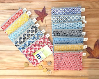 Porte-monnaie fait main, Porte Monnaie / Porte-monnaie en coton, porte-cartes de crédit, pochette pour cartes, porte-monnaie pour cartes de crédit, mini pochette zippée petit porte-monnaie