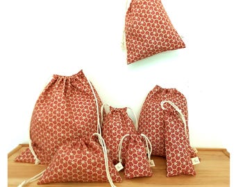 Baumwollgeschenkbeutel, Weinsechskantbeutel, Wein Baumwollkordelbeutel, wiederverwendbare Weihnachtsgeschenkbeutel, Geschenkverpackung, pochon cadeau, Sacs pochon