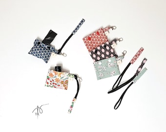 Dog Poop Bag Holder, Fabric Waste Bag Dispenser, Handmade Leash Clip, Cute Dog Walking Accessory