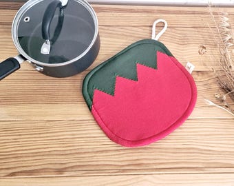 Sottopentola a forma di pomodoro fatto a mano: sottopentola in cotone, sottopentola kawaii per la cucina