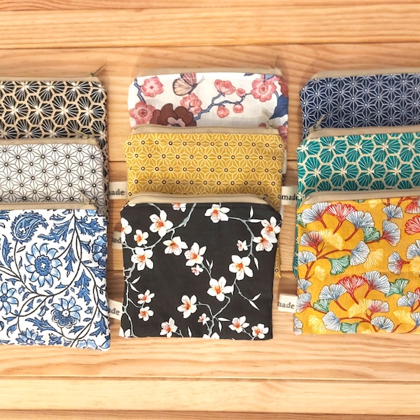 Sanitary Pad Case, Face mask pouch Privacy Pouch Tampon Bag floral small cotton pouch Handmade,small make up mini cosmetic bag A YKmade