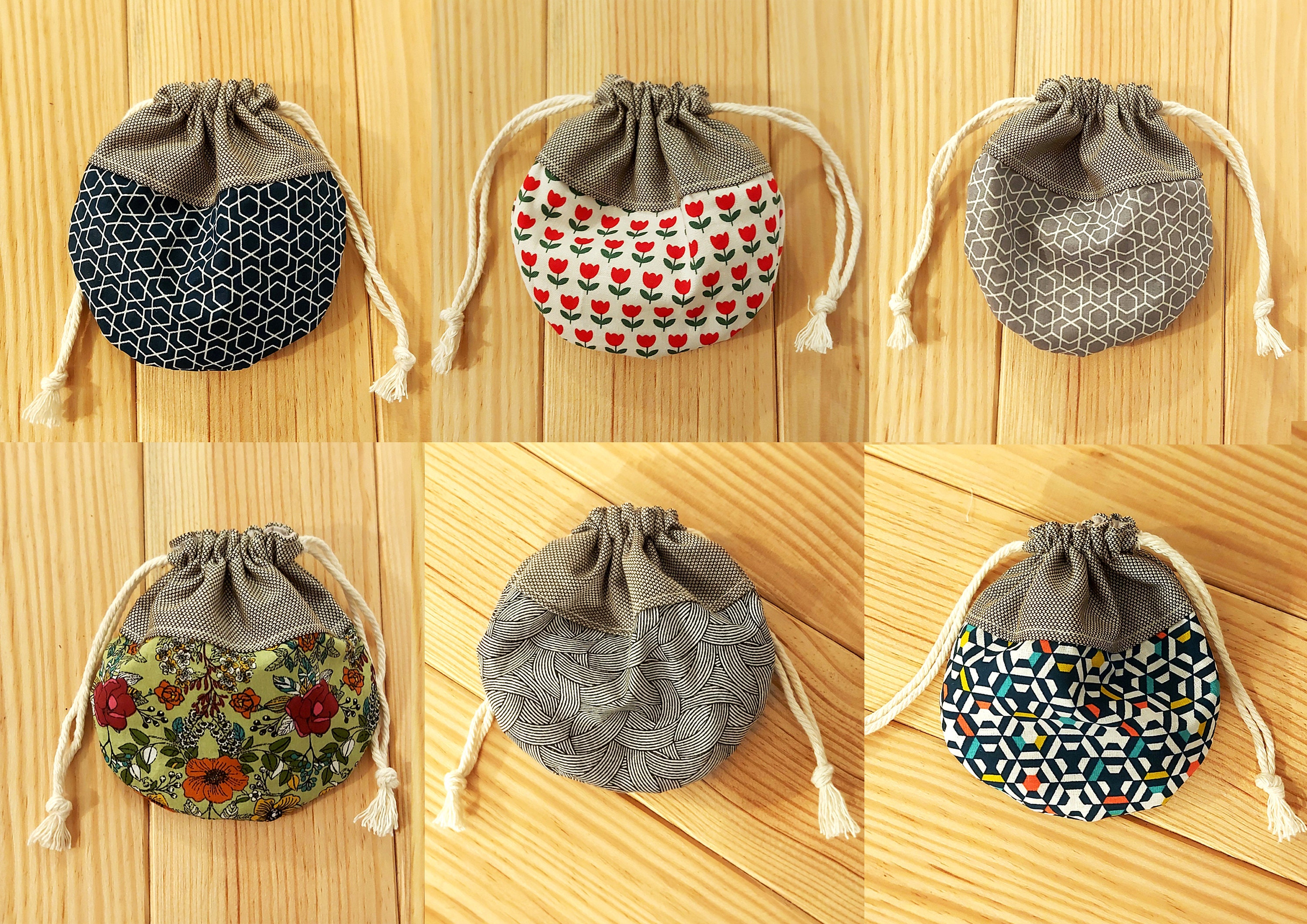 small fabric drawstring bags