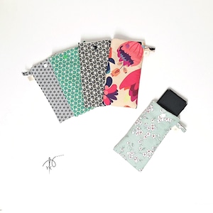Funda de algodón hecha a mano para teléfono, estuche acolchado para smartphone, bolsa acolchada para teléfono, funda suave para móvil