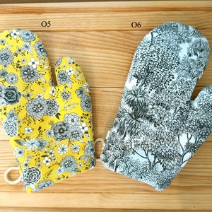 Gants de four, Oven mitt, floral Oven gloves Japanese print, geometric print Gift for mum Kitchen gloves, baking gloves, gift for bakers image 5