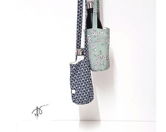 Porta borraccia estivo per escursioni, borsa a tracolla in cotone fatta a mano, porta bevande per adulti e bambini, borsa da viaggio riutilizzabile