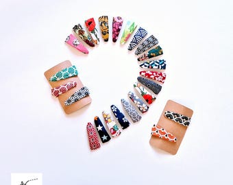 Fermagli per capelli in tessuto fatti a mano, fermagli in cotone, accessori per capelli con motivi floreali e animali per ragazze, YKmade
