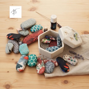Handmade Fabric Essential Oil Diffusers, Set of 3 Reusable Drawer Fresheners, Cotton Scented Sachets, Home Fragrance Pebbles