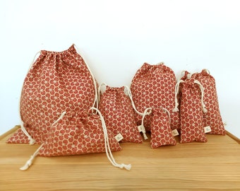 Bolsas de regalo de algodón, bolsa hexagonal de vino, bolsa con cordón de algodón de vino, envoltura de regalo de envoltura de regalo reutilizable, pochon cadeau, Sacs pochon, bolsa a granel