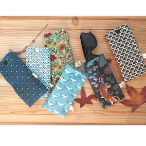 Étui à lunettes, pochette pour lunettes de soleil, étui à lunettes rembourré, étui à lunettes, cadeau pour lui, cadeau pour elle, étui à lunettes en coton, lunettes soleil