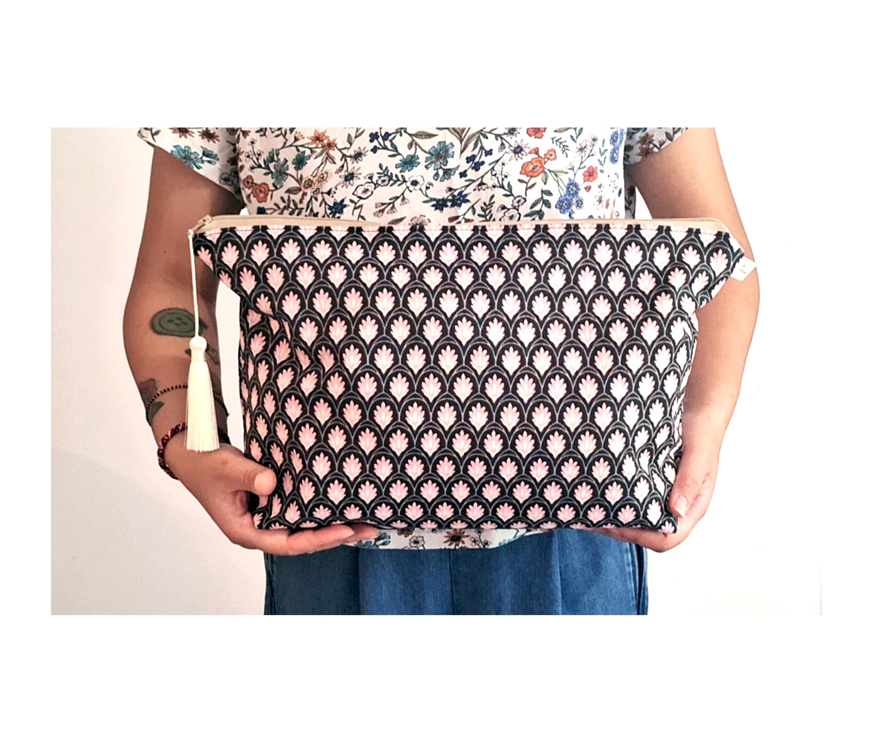 Extra large bag, zipper pouch, Large cosmetic bag, Floral pouch, Giant cotton bag, Big bag, Large diaper bag, XL toiletry bag travel pouch