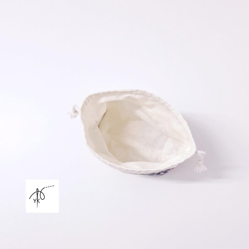 Handgemachte Patchwork Baumwolle Kordelzugbeutel, Kleine Kosmetiktasche Bild 11