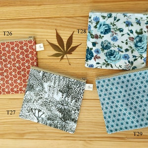 Étui pour serviettes hygiéniques, pochette pour masque facial, pochette de confidentialité, pochette pour tampon, petite pochette en coton à fleurs faite main, petite mini trousse de maquillage A YKmade image 2