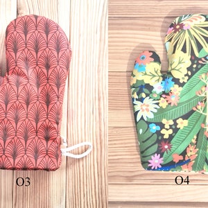 Gant de cuisine, Gants de four, gants de cuisine à pois, imprimé japonais, imprimé géométrique, cadeau pour maman, gants de cuisine, manique, gants de pâtisserie image 5