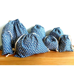 Sacchetti regalo in cotone, sacchetto esagonale blu navy, sacchetto con coulisse in cotone blu, carta da regalo riutilizzabile, sacchetto regalo, Sacs pochon, sacco sfuso