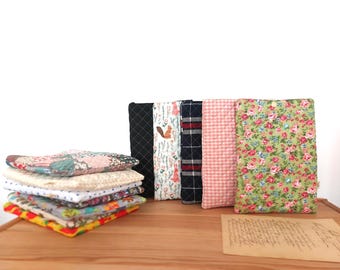Book sleeve, book pocket, Handmade Padded cotton book carrier, Paperback book protection book pouch, padded book sleeve, padded pouch YKmade