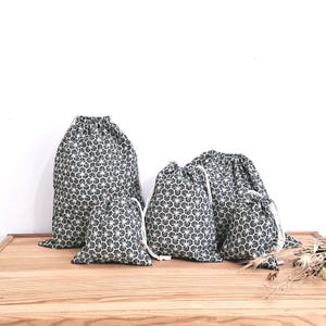 Geschenkbeutel aus Baumwolle, schwarzer Sechskantbeutel, schwarzer Baumwollkordelzugbeutel, wiederverwendbare Geschenkverpackung, Pochon Cadeau, Sacs Pochon, Schüttgutbeutel