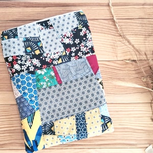 Book sleeve, patchwork book sleeve, handmade book sleeve, book pocket, Padded book carrier, book protection book pouch, cotton book sleece image 4