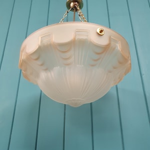 1930s glass dome chandelier Antique Plafonnier