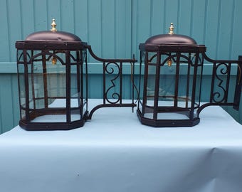 Early 20th century pair of octagonal wall lanterns (outside)