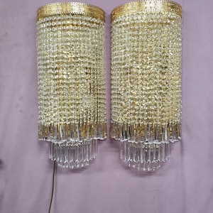 Large pair of mid 20th century wall lights