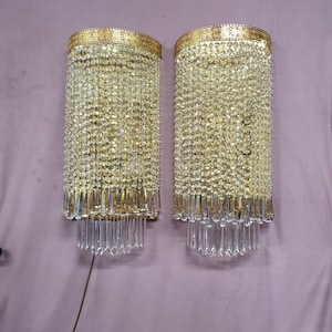 Large pair of mid 20th century wall lights