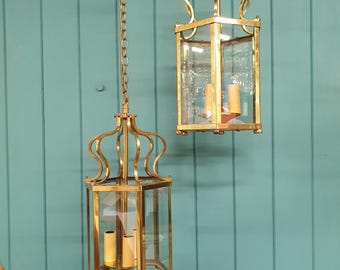 Paar koperen hallantaarns midden 20e eeuw 8"