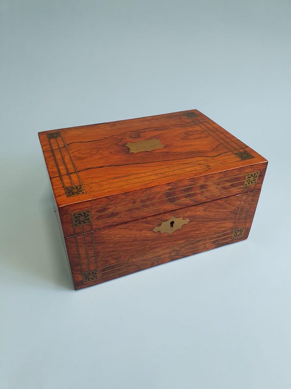 19世紀 アンティーク ジュエリーボックス　ローズウッド　木箱　木製　宝石箱 19世紀 アンティーク ジュエリーボックス ローズウッド 木箱 木製 宝石