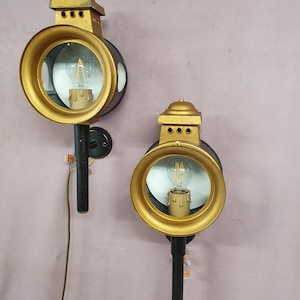 Mid 20th century pair of French carriage lights