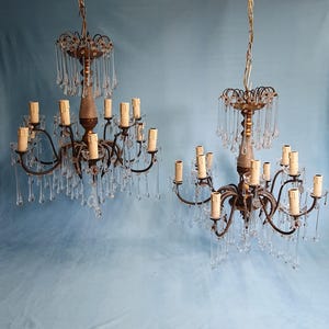 First half of the 20th century large pair of Italian chandeliers