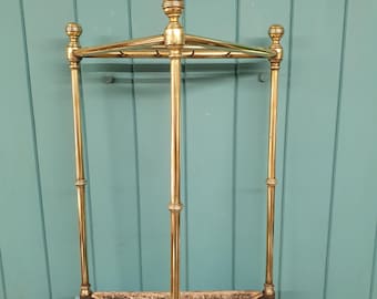 Antique brass corner stick stand 17"