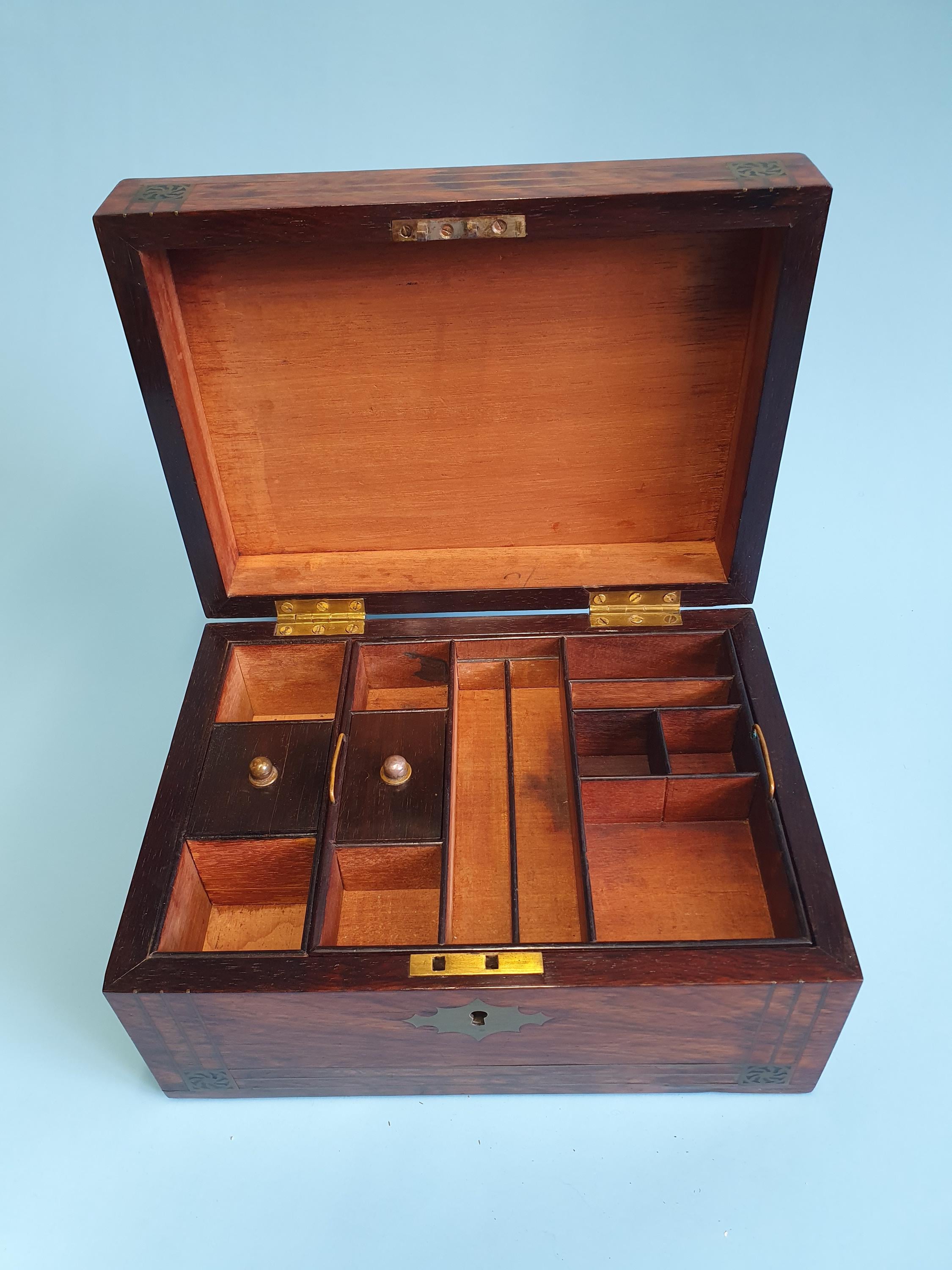 19世紀 アンティーク ジュエリーボックス ローズウッド 木箱 木製 宝石