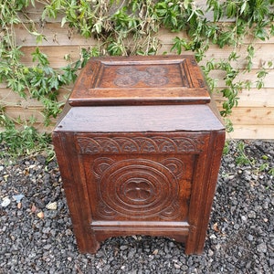 Unusual Oak log bin, made from pieces of 17th-century timber