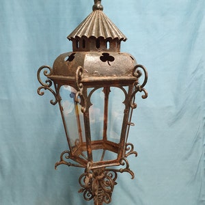 Late 19th century large outside porch light with Shamrocks
