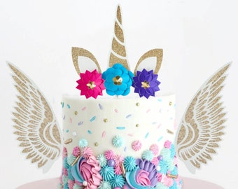 Unicorn Cake Topper / Unicorn Birthday Toppers / Unicorn Birthday Theme Decor / Unicorn Party Decor / Unicorn Birthday Party Decorations /
