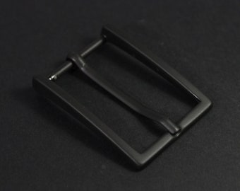 Matte Black Belt Buckle: 30mm Zamak Metal, Made in Italy